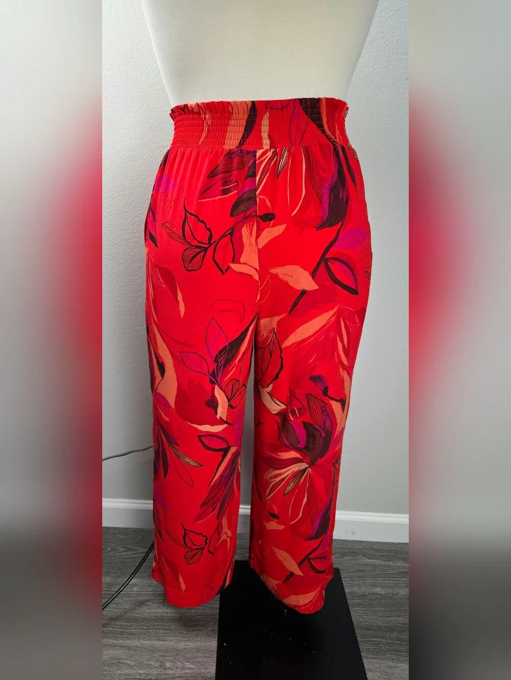a new day Red Floral Wide-Leg Pants with Pink & Coral Accents